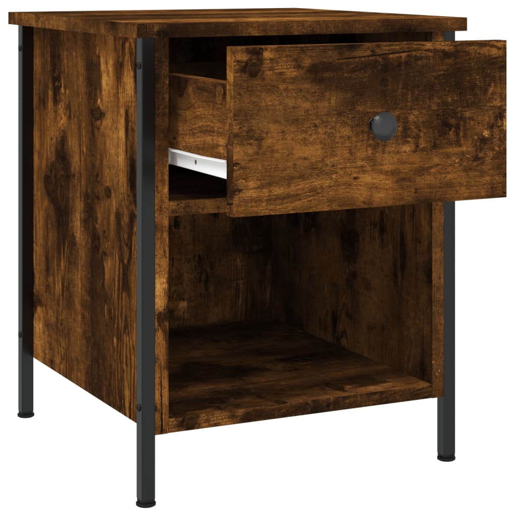 Bedside Cabinets 2 pcs Smoked Oak 40x42x50 cm Engineered Wood