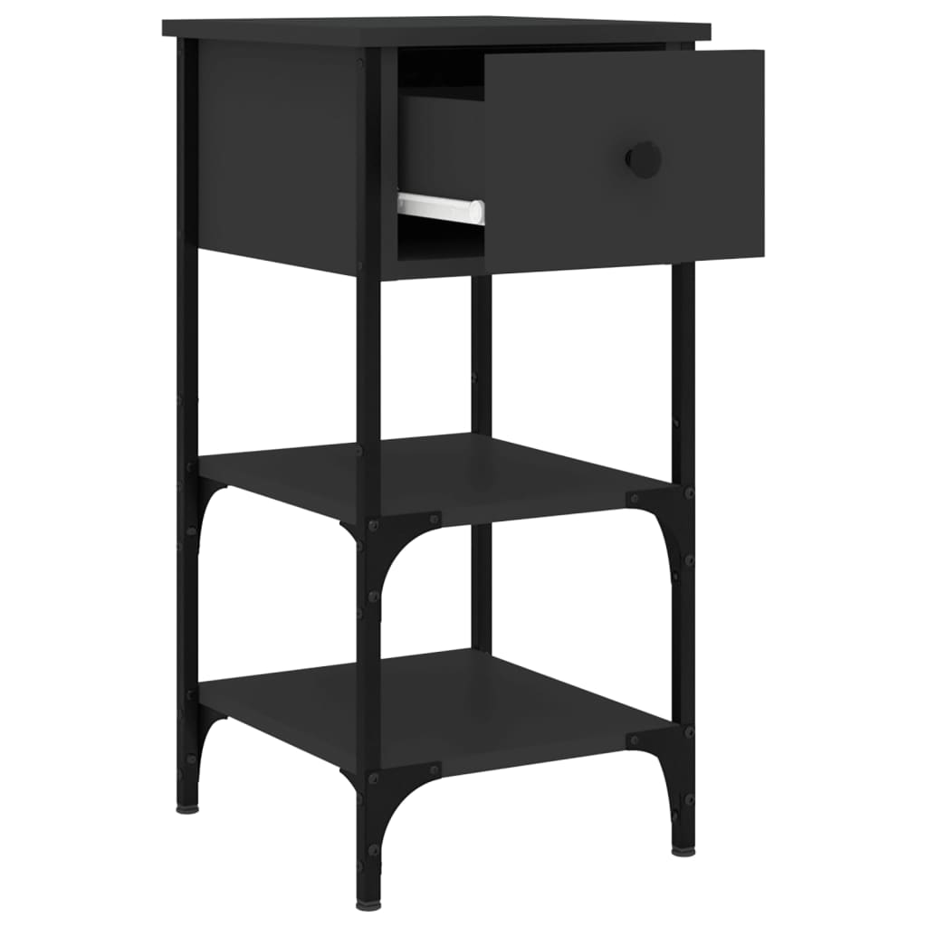 Bedside Cabinets 2 pcs Black 34x36x70 cm Engineered Wood