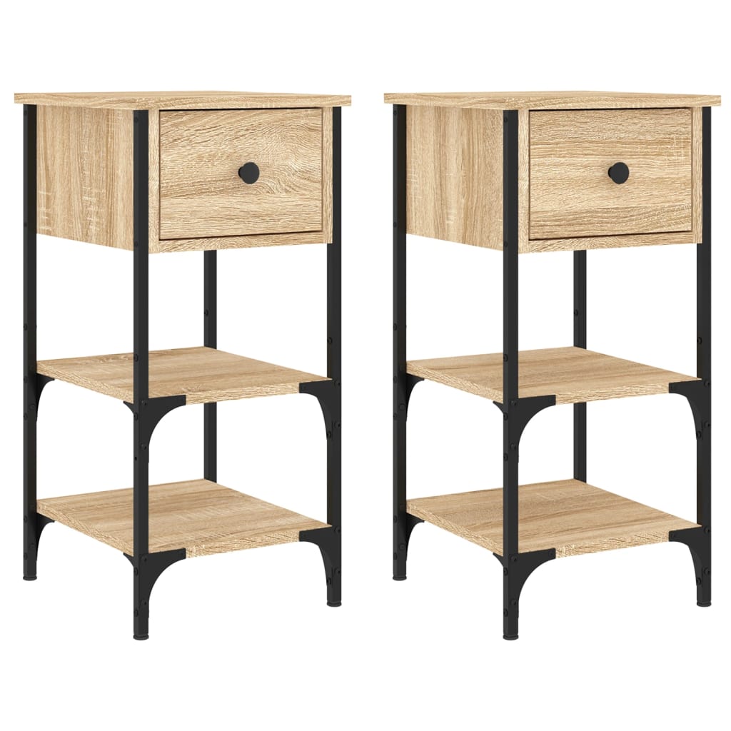 Bedside Cabinets 2 pcs Sonoma Oak 34x36x70 cm Engineered Wood