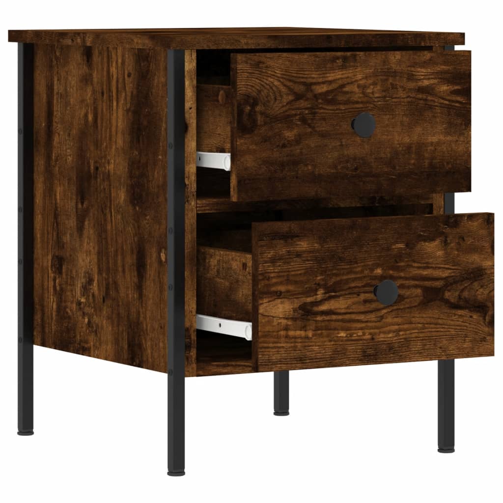 Bedside Cabinets 2 pcs Smoked Oak 40x42x50 cm Engineered Wood