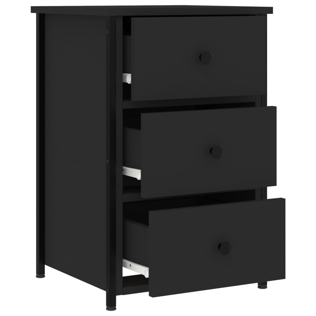 Bedside Cabinet Black 40x36x60 cm Engineered Wood