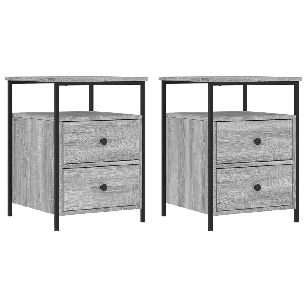 Bedside Cabinets 2 pcs Grey Sonoma 44x45x60 cm Engineered Wood