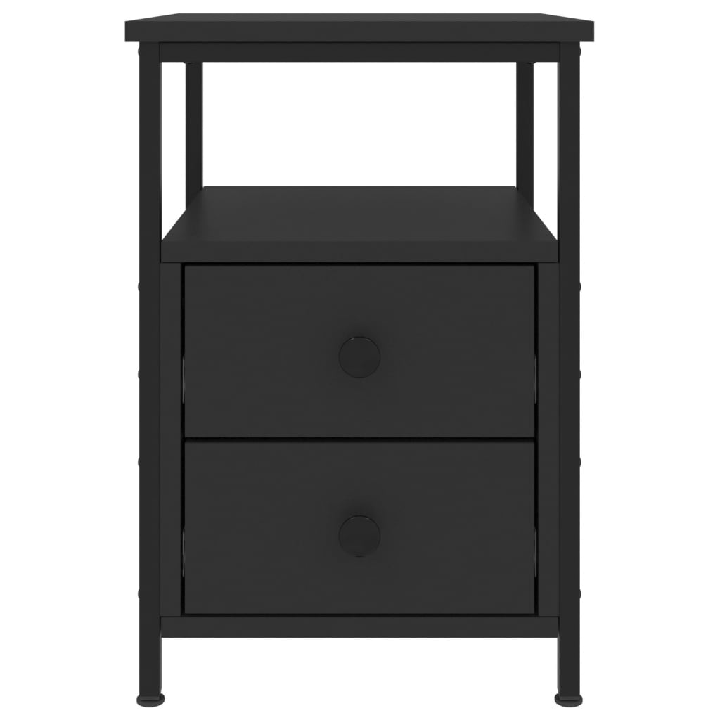 Bedside Cabinets 2 pcs Black 34x35.5x50 cm Engineered Wood