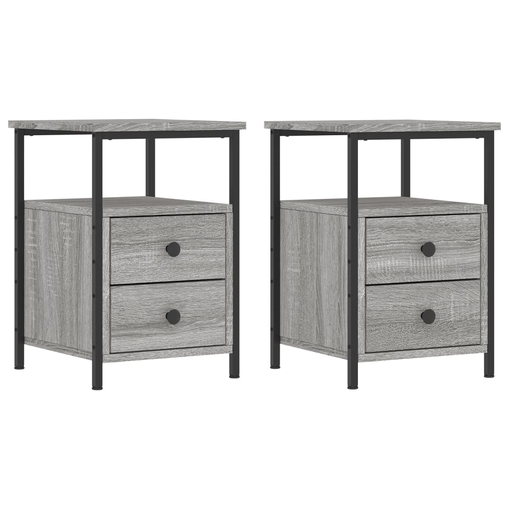 Bedside Cabinets 2 pcs Grey Sonoma 34x35.5x50 cm Engineered Wood