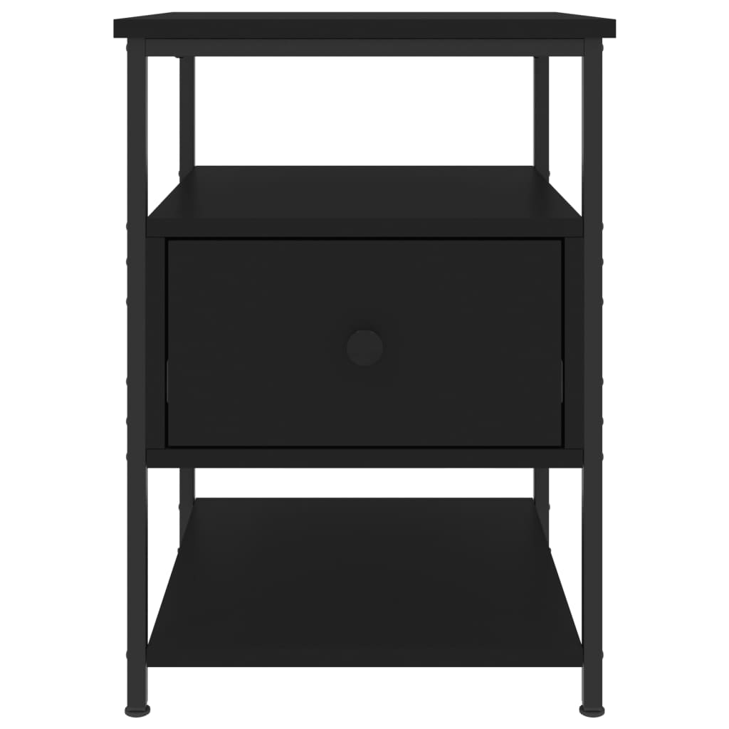 Bedside Cabinet Black 40x42x56 cm Engineered Wood