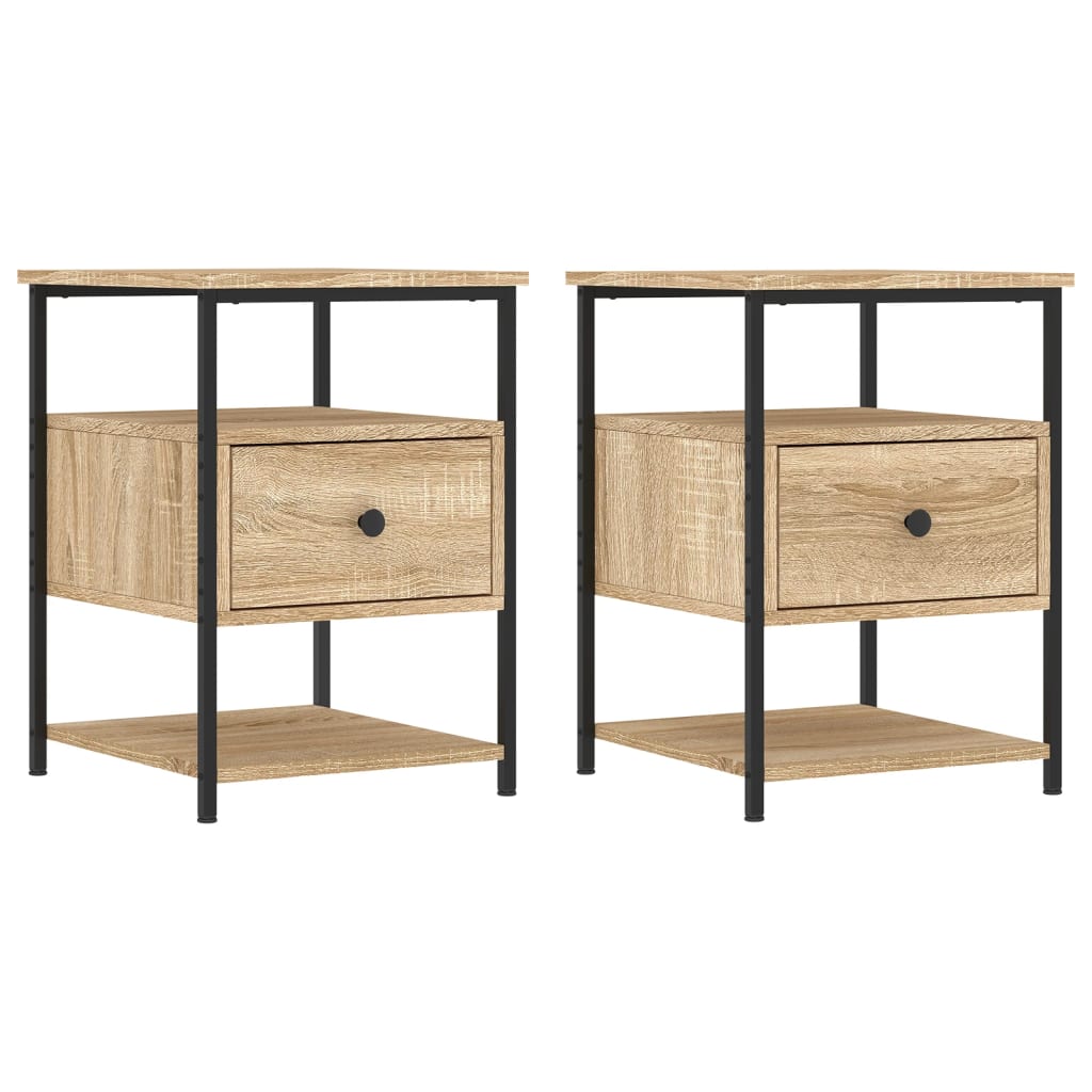 Bedside Cabinets 2 pcs Sonoma Oak 40x42x56 cm Engineered Wood