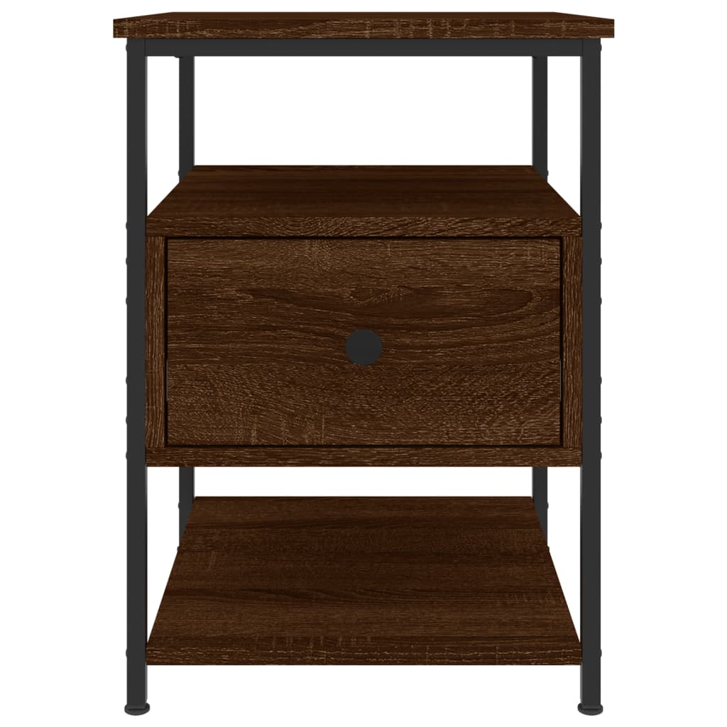 Bedside Cabinet Brown Oak 40x42x56 cm Engineered Wood