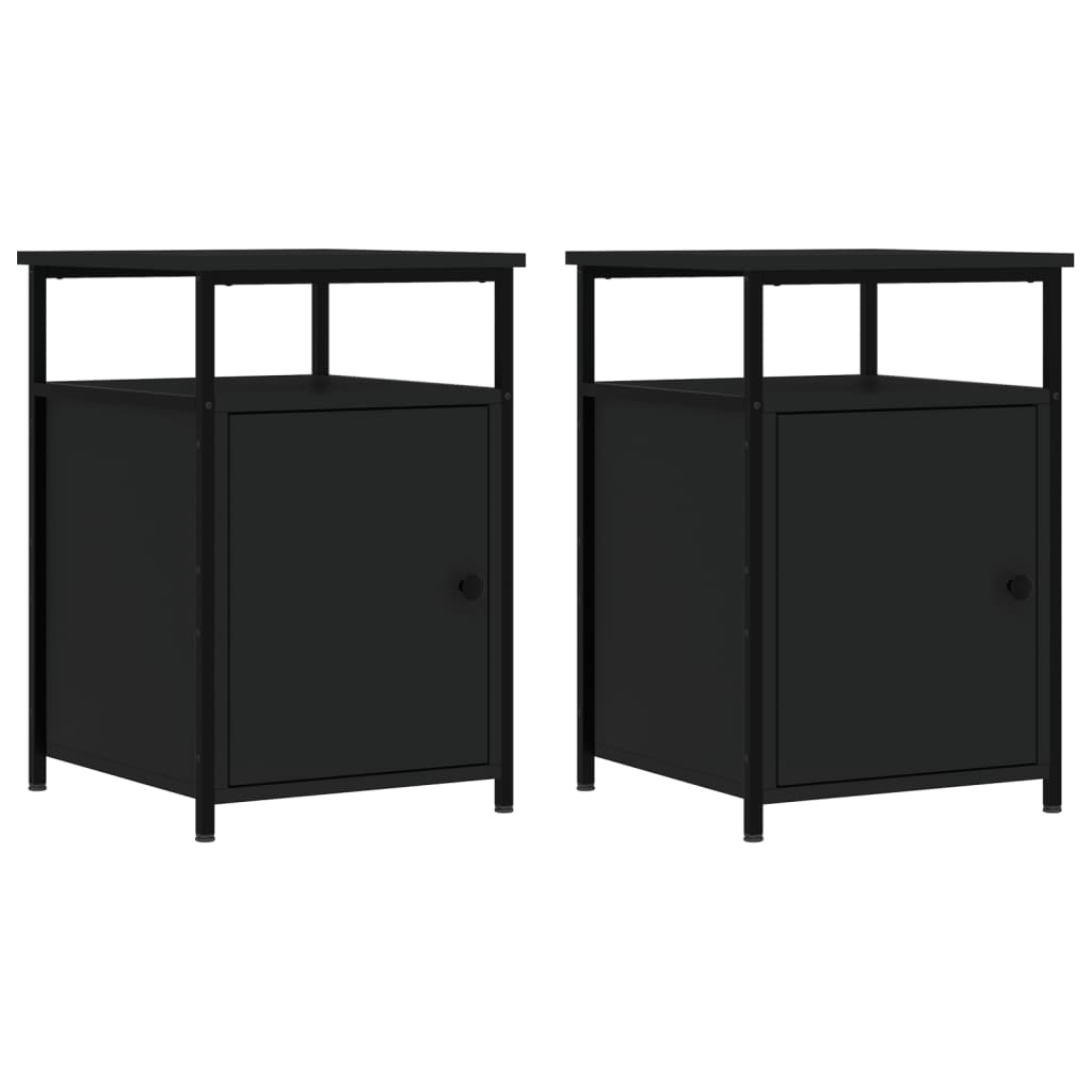 Bedside Cabinets 2 pcs Black 40x42x60 cm Engineered Wood