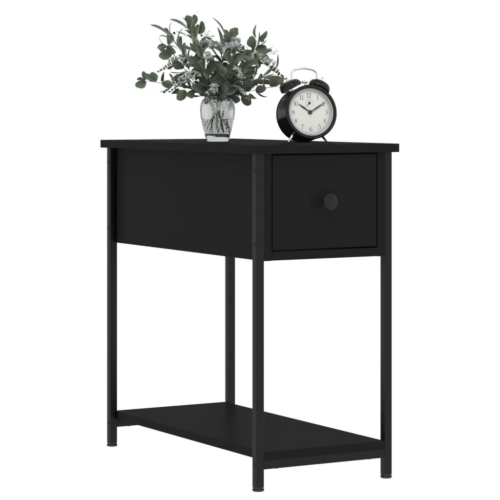 Bedside Cabinet Black 30x60x60 cm Engineered Wood