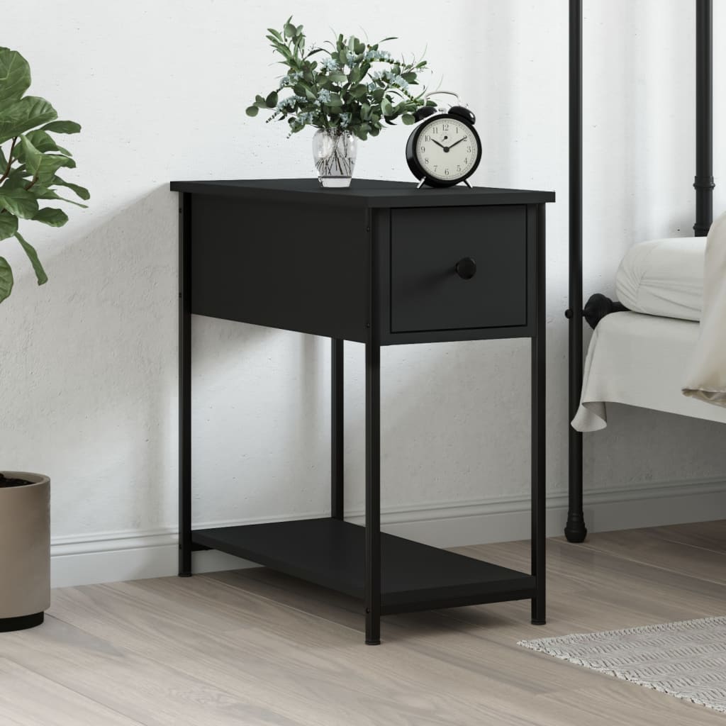 Bedside Cabinet Black 30x60x60 cm Engineered Wood