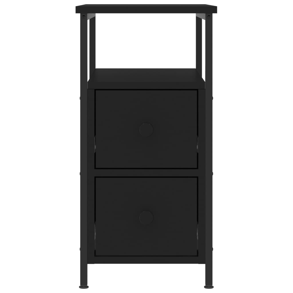 Bedside Cabinets 2 pcs Black 30x60x60 cm Engineered Wood