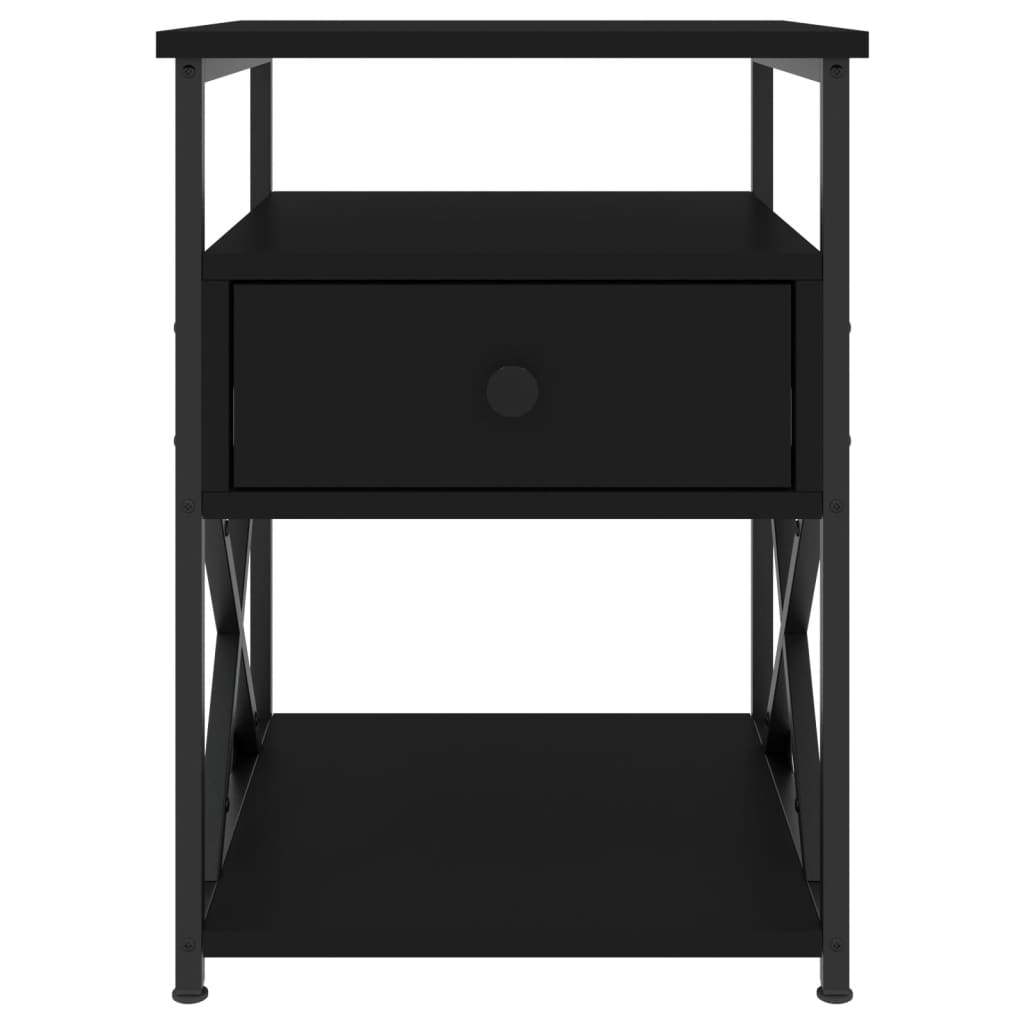 Bedside Cabinet Black 40x42x55 cm Engineered Wood