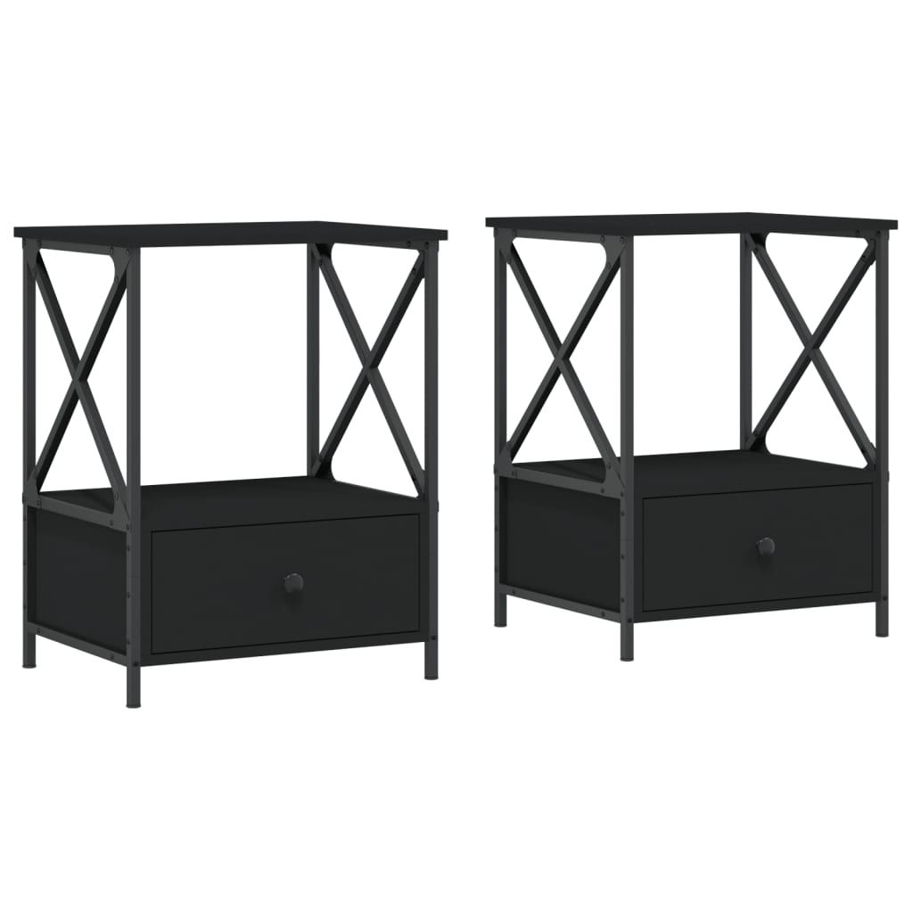 Bedside Tables 2 pcs Black 50x41x65 cm Engineered Wood