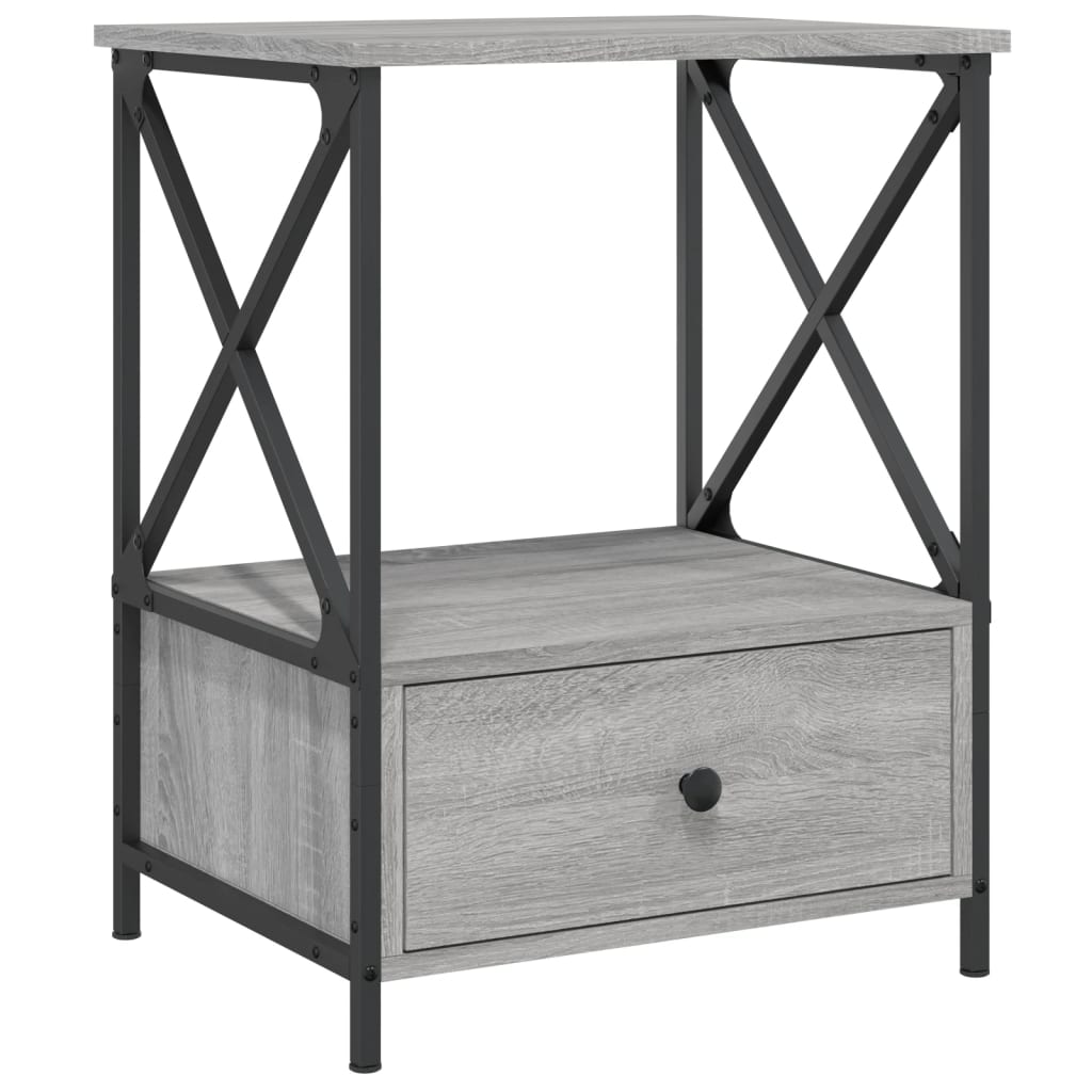 Bedside Table Grey Sonoma 50x41x65 cm Engineered Wood