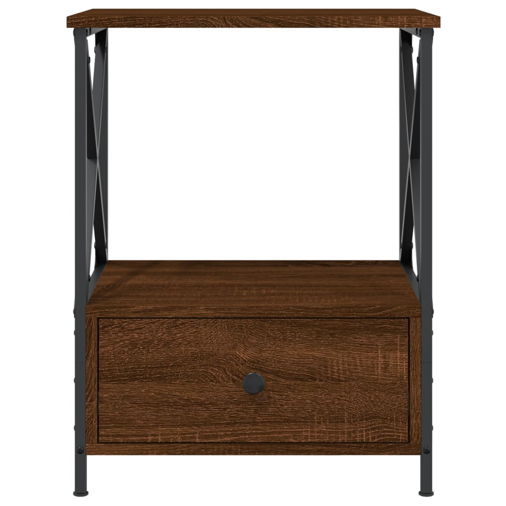 Bedside Table Brown Oak 50x41x65 cm Engineered Wood