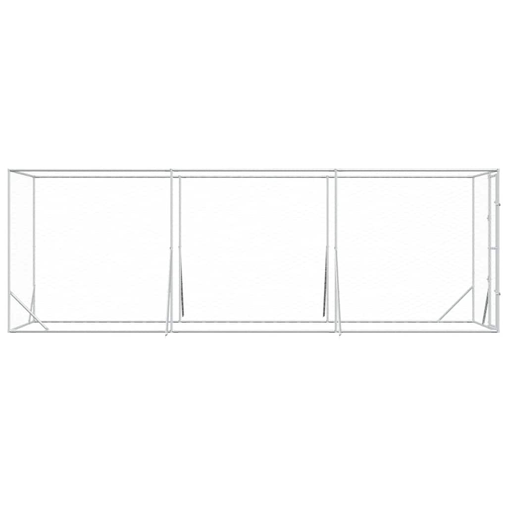 Outdoor Dog Kennel Silver 2x6x2 m Galvanised Steel