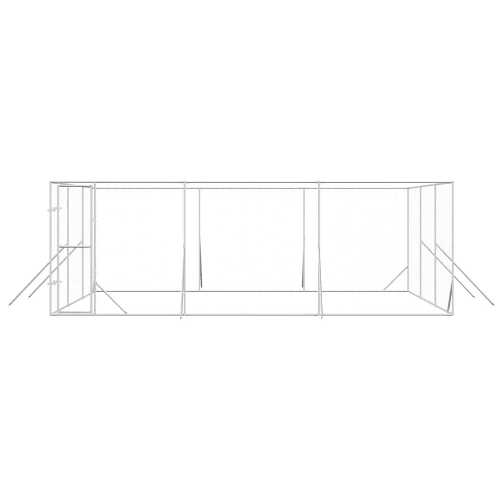 Outdoor Dog Kennel Silver 6x6x2 m Galvanised Steel
