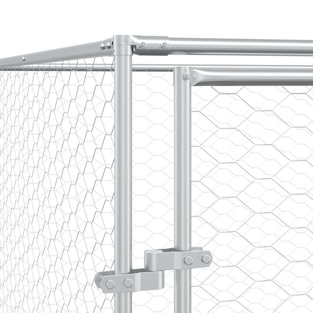 Outdoor Dog Kennel Silver 6x14x2 m Galvanised Steel