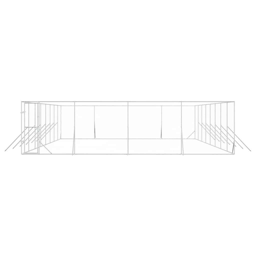 Outdoor Dog Kennel Silver 8x16x2 m Galvanised Steel