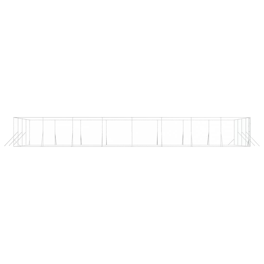 Outdoor Dog Kennel Silver 8x16x2 m Galvanised Steel