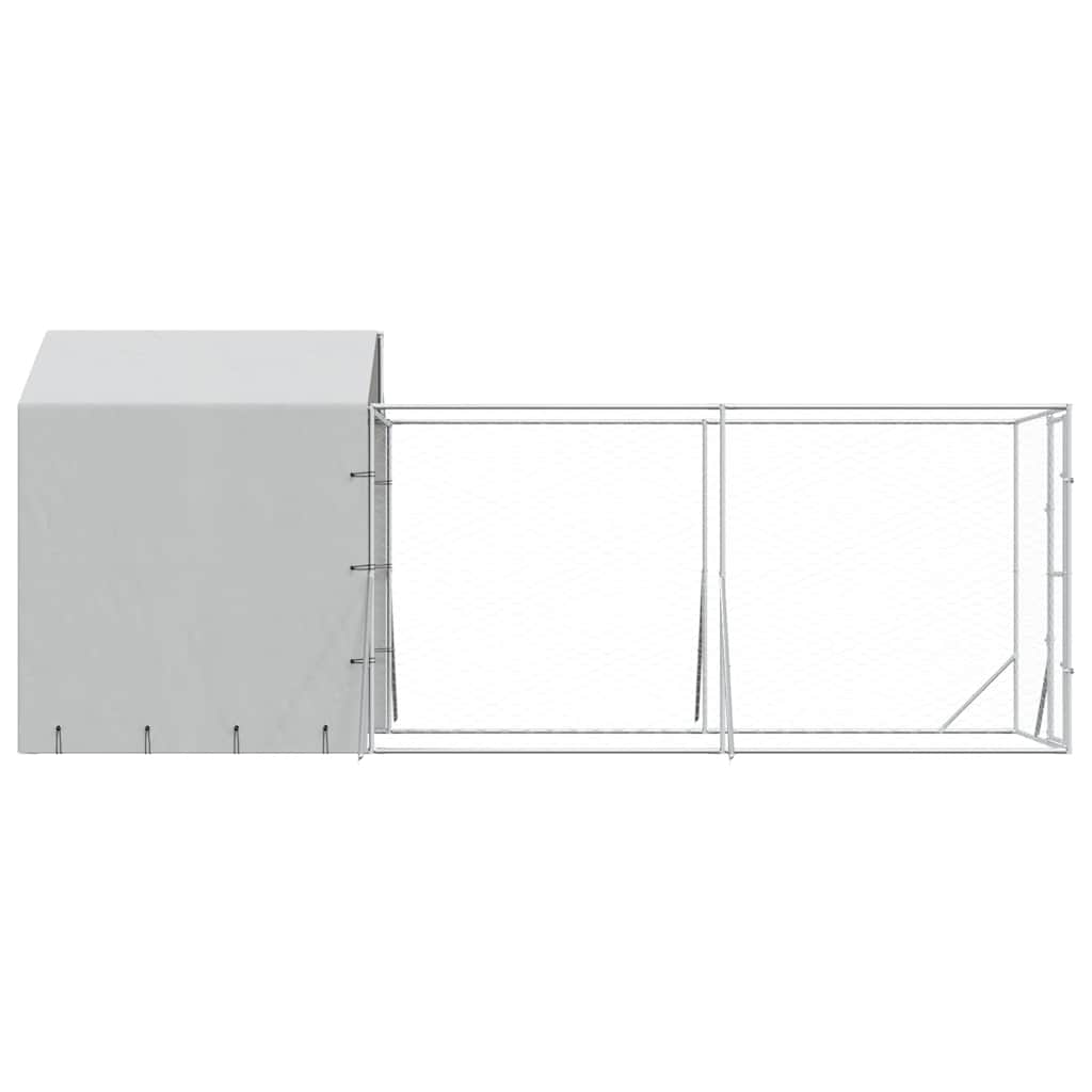 Outdoor Dog Kennel with Roof Silver 2x6x2.5 m Galvanised Steel