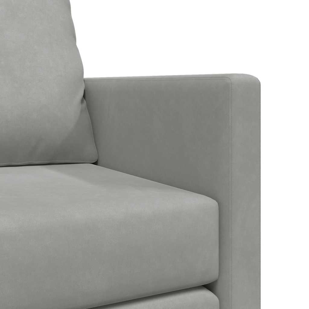 Floor Sofa Bed 2-in-1 Light Grey 122x204x55 cm Velvet