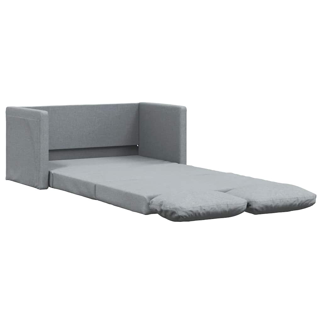 Floor Sofa Bed 2-in-1 Light Grey 112x174x55 cm Fabric