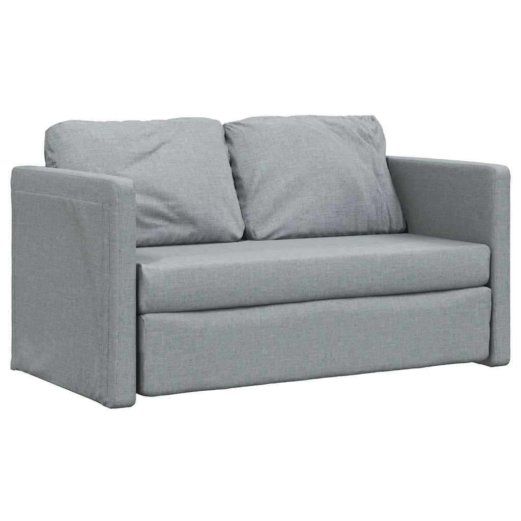Floor Sofa Bed 2-in-1 Light Grey 112x174x55 cm Fabric