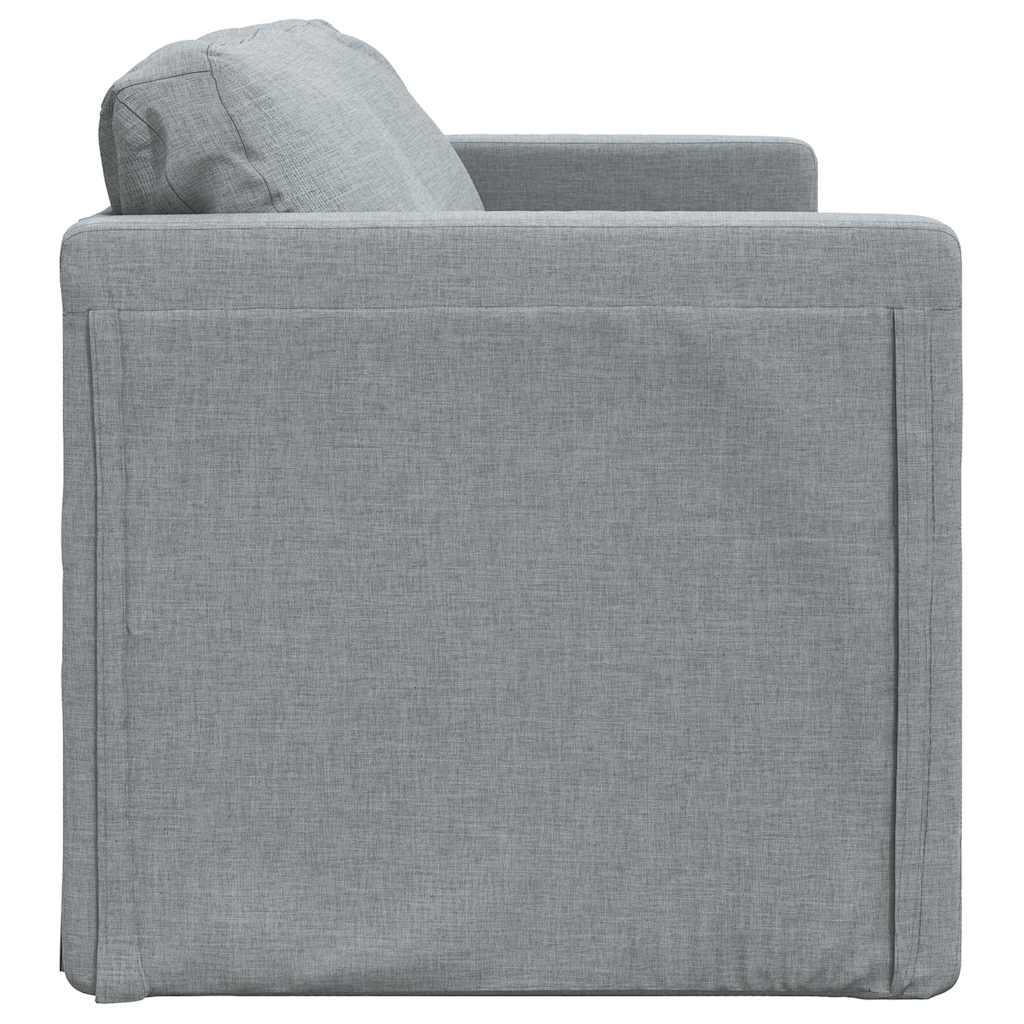 Floor Sofa Bed 2-in-1 Light Grey 112x174x55 cm Fabric