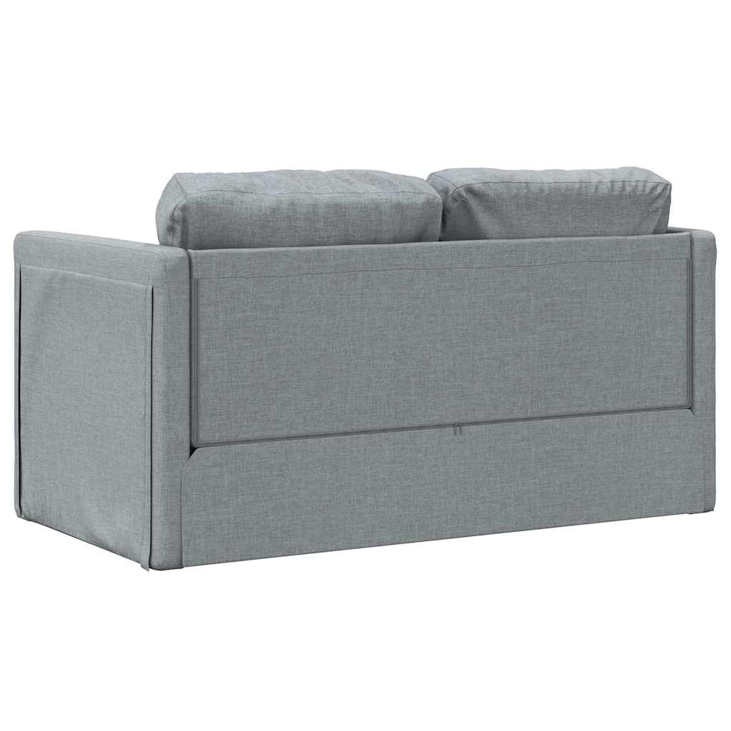 Floor Sofa Bed 2-in-1 Light Grey 112x174x55 cm Fabric