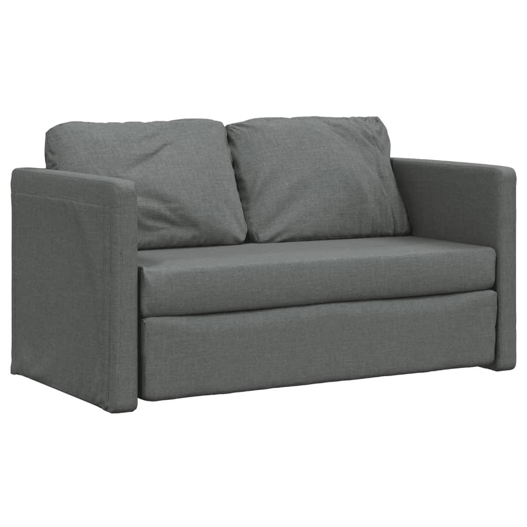 Floor Sofa Bed 2-in-1 Dark Grey 112x174x55 cm Fabric