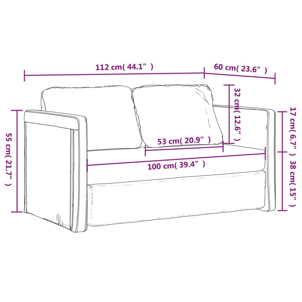 Floor Sofa Bed 2-in-1 Dark Grey 112x174x55 cm Fabric