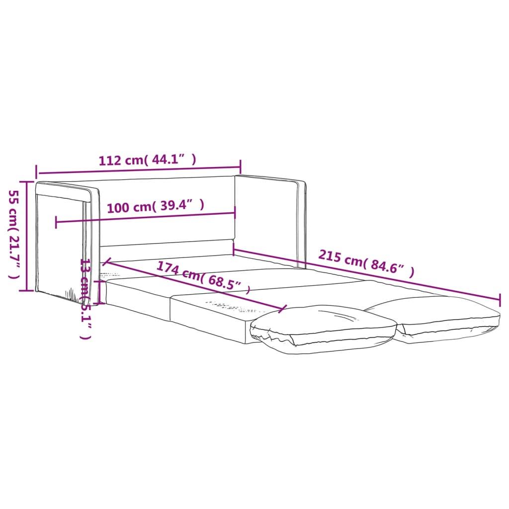 Floor Sofa Bed 2-in-1 Dark Grey 112x174x55 cm Fabric