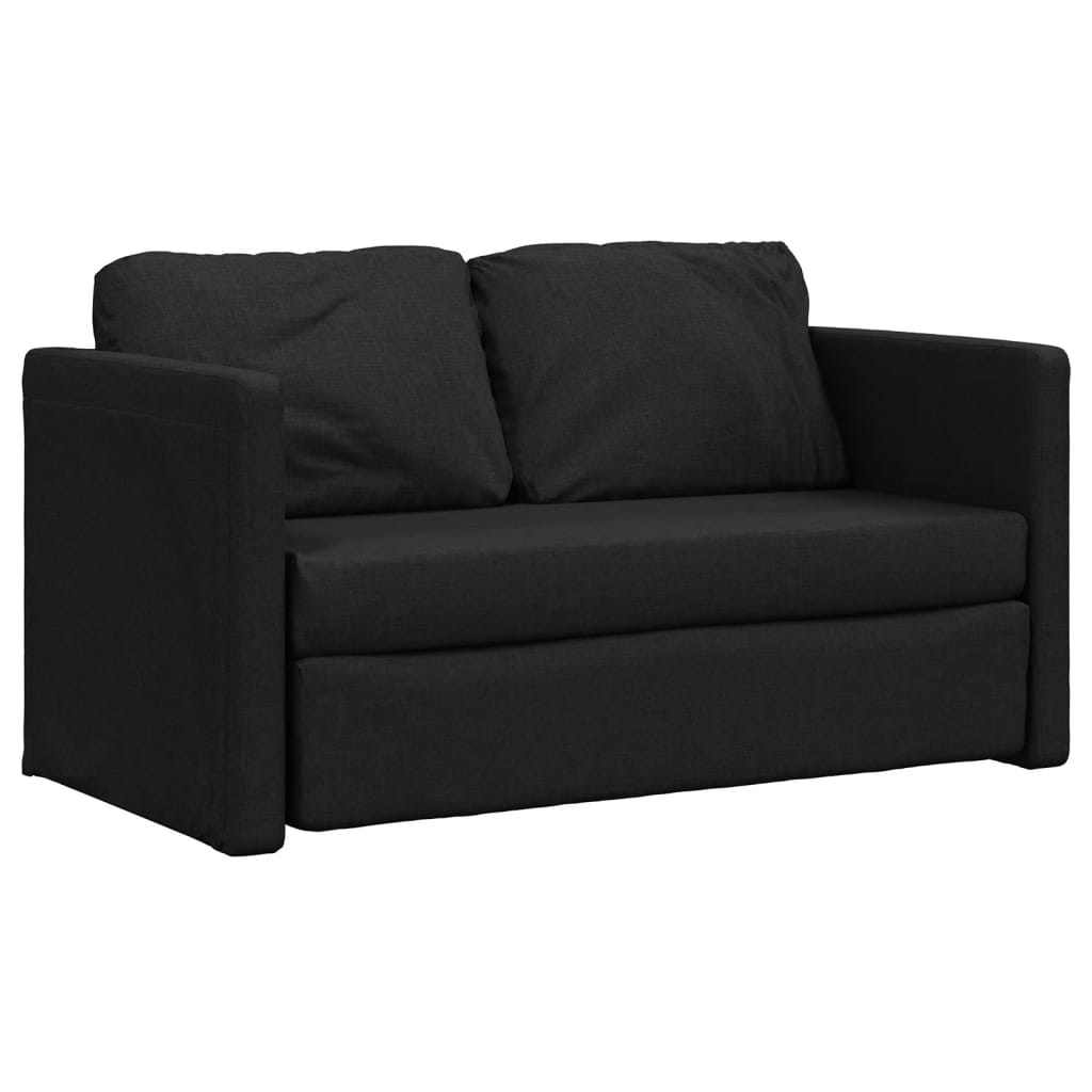 Floor Sofa Bed 2-in-1 Black 112x174x55 cm Fabric