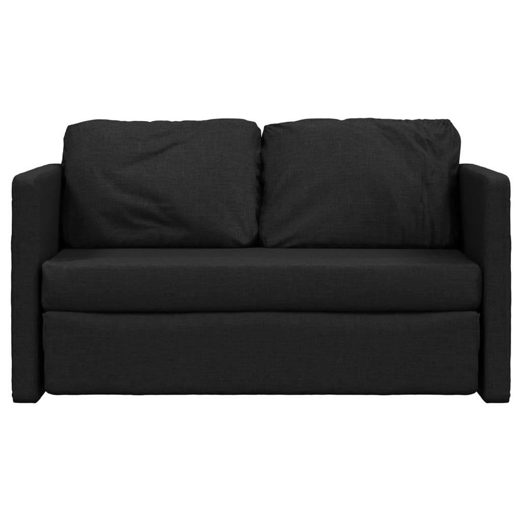 Floor Sofa Bed 2-in-1 Black 112x174x55 cm Fabric