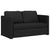 Floor Sofa Bed 2-in-1 Black 112x174x55 cm Faux Leather