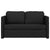 Floor Sofa Bed 2-in-1 Black 112x174x55 cm Faux Leather