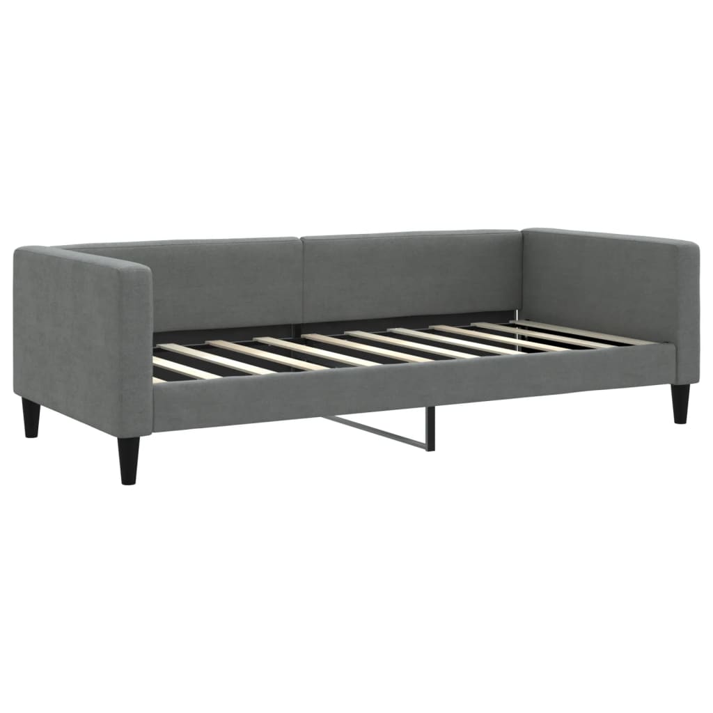 Day Bed without Mattress Dark Grey 90x190 cm Fabric