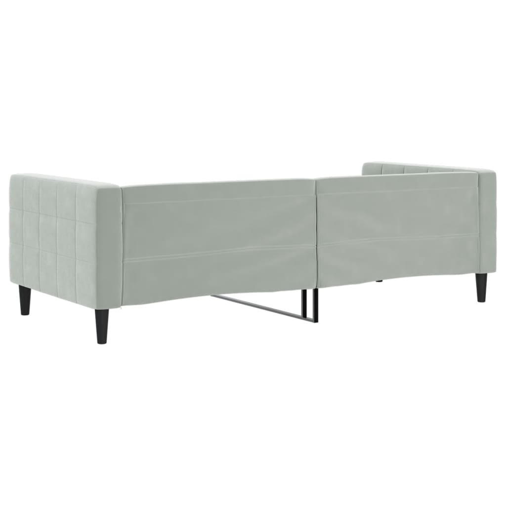 Day Bed without Mattress Light Grey 90x190 cm Velvet