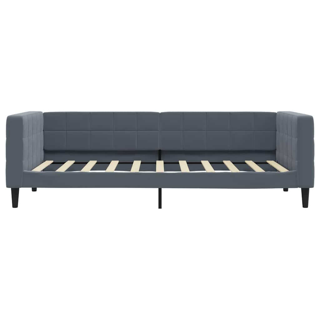 Day Bed without Mattress Dark Grey 90x190 cm Velvet