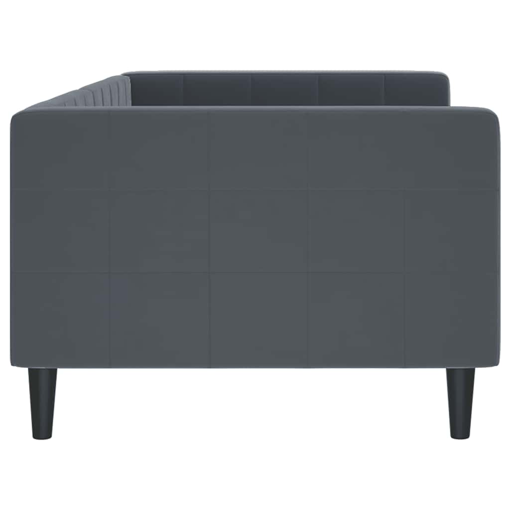 Day Bed without Mattress Dark Grey 90x190 cm Velvet