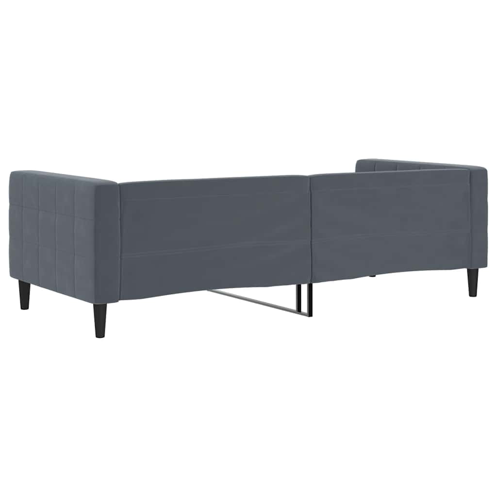 Day Bed without Mattress Dark Grey 90x190 cm Velvet