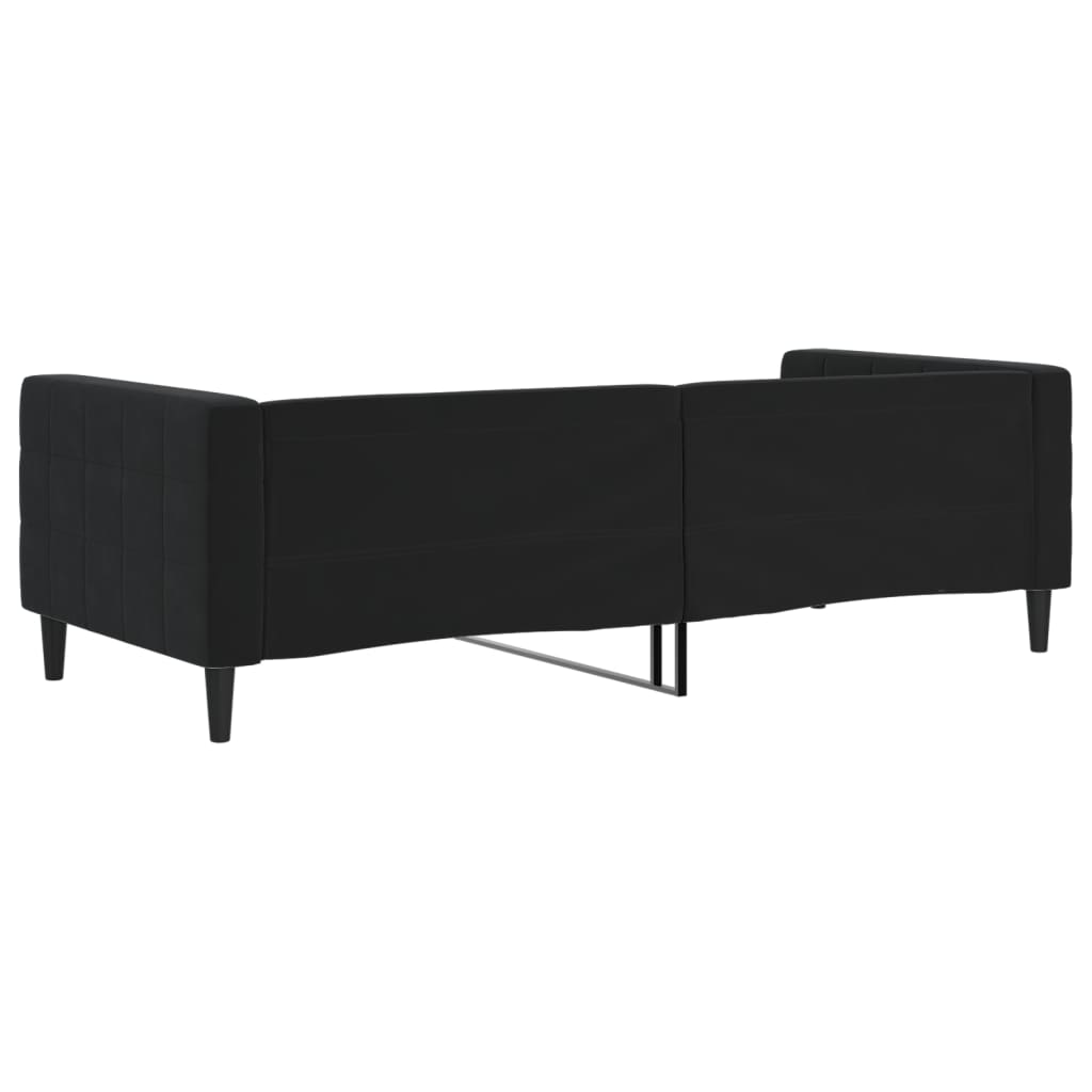 Day Bed without Mattress Black 90x190 cm Velvet