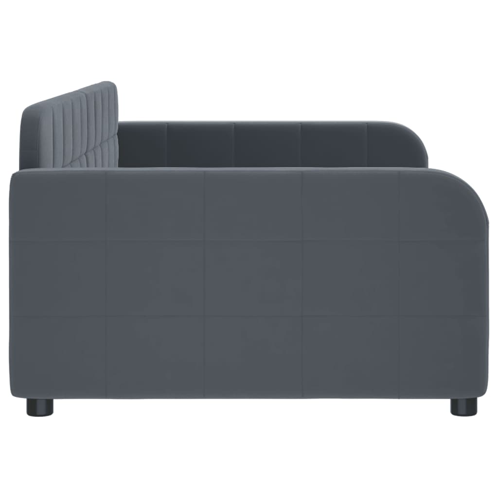 Day Bed without Mattress Dark Grey 90x190 cm Velvet