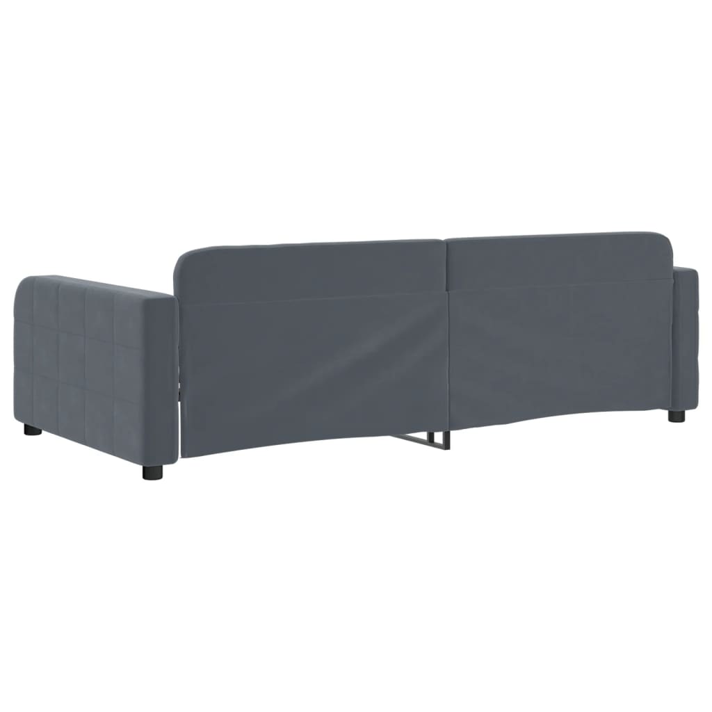 Day Bed without Mattress Dark Grey 90x190 cm Velvet