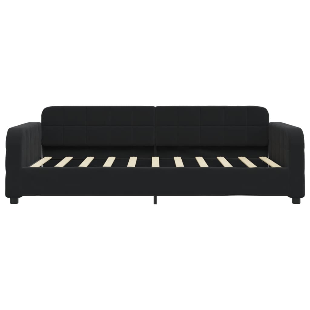 Day Bed without Mattress Black 90x190 cm Velvet