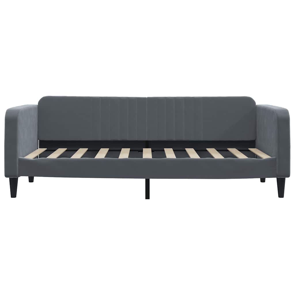 Day Bed without Mattress Dark Grey 90x190 cm Velvet