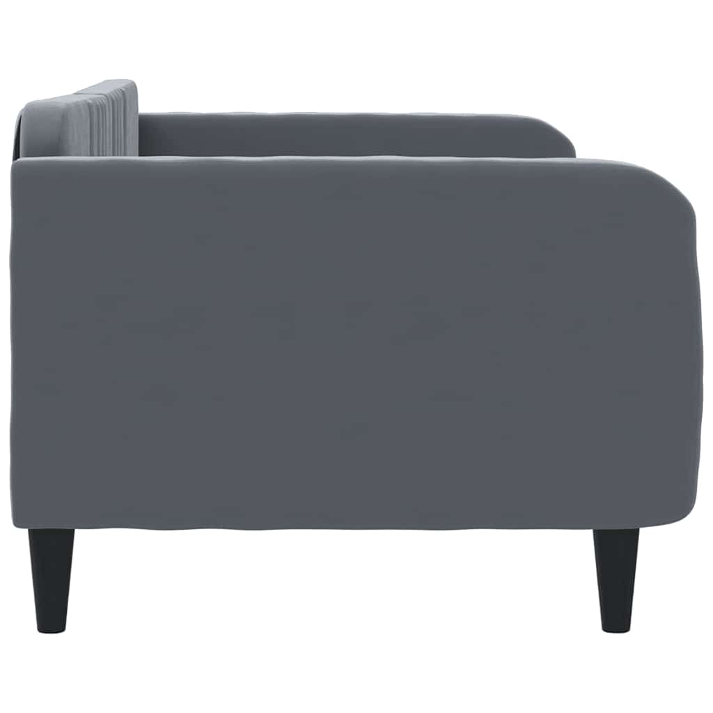 Day Bed without Mattress Dark Grey 90x190 cm Velvet