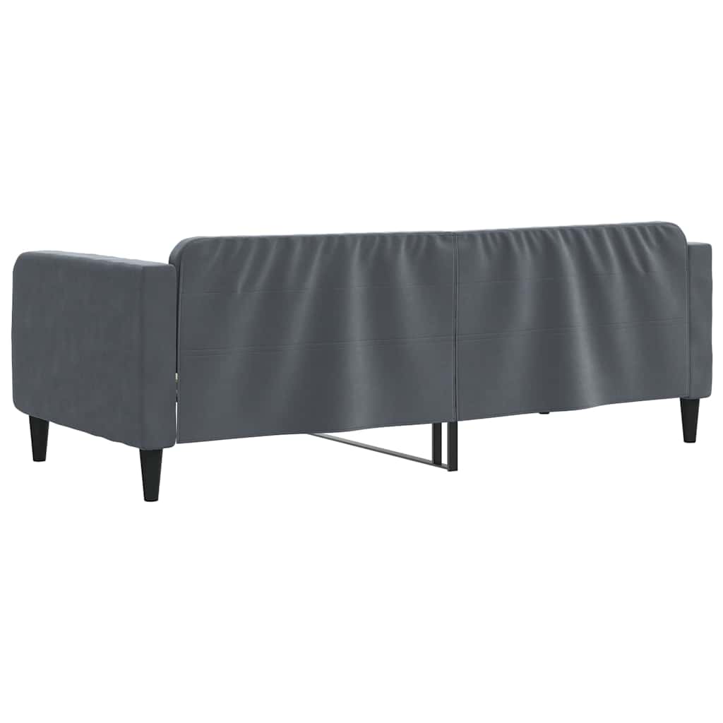 Day Bed without Mattress Dark Grey 90x190 cm Velvet