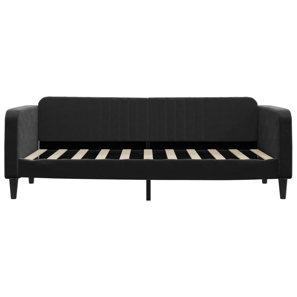 Day Bed without Mattress Black 90x190 cm Velvet